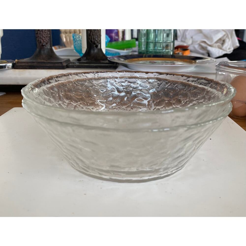 Arcoroc Luminarc Vercors‎ Set of 2 Clear Pebbled Bowl Cereal FLAWLESS